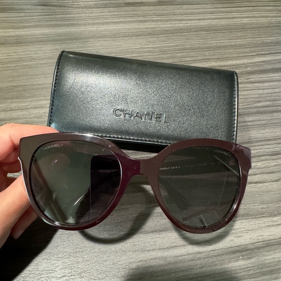 Chanel Burgundy Butterfly Sunglasses - Picture 2 of 13